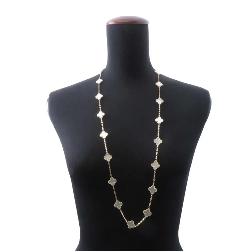 VAN CLEEF & ARPELS VINTAGE ALHAMBRA LONG NECKLACE 20 MOTIFS - Image 4