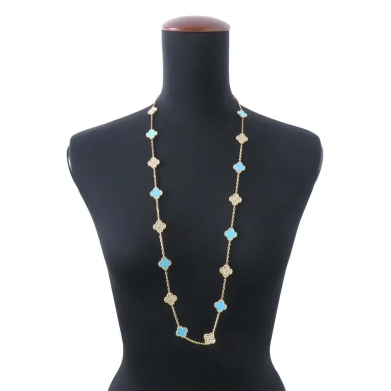 VAN CLEEF & ARPELS VINTAGE ALHAMBRA LONG NECKLACE 20 MOTIFS - Image 5