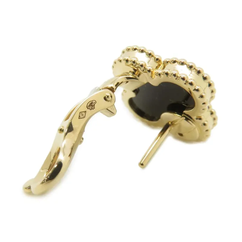 VAN CLEEF & ARPELS VINTAGE ALHAMBRA EARRING ONYX - Image 6
