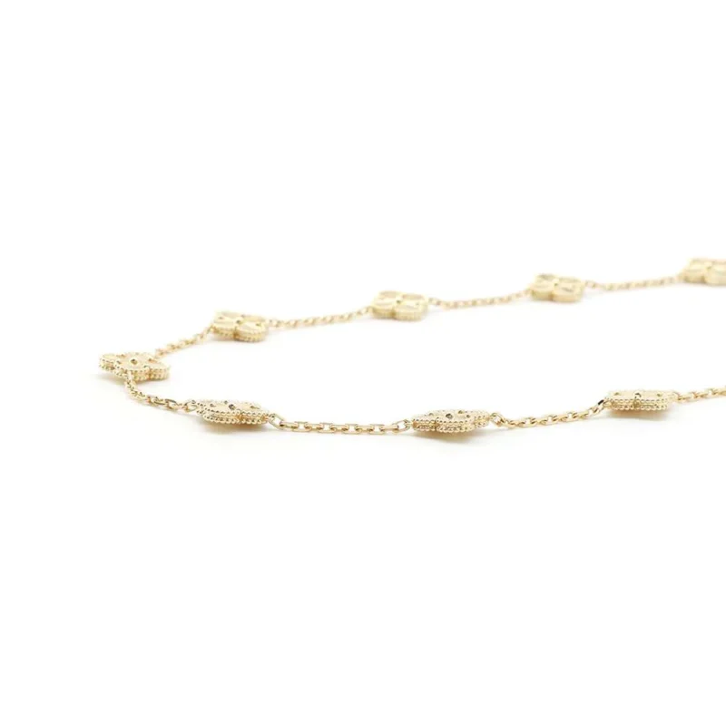 VAN CLEEF & ARPELS VINTAGE ALHAMBRA NECKLACE 10 MOTIFS GUILLOCHE - Image 2