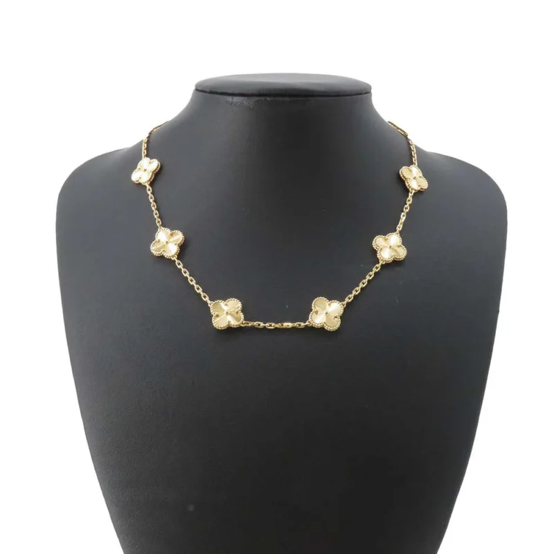 VAN CLEEF & ARPELS VINTAGE ALHAMBRA NECKLACE 10 MOTIFS GUILLOCHE - Image 3