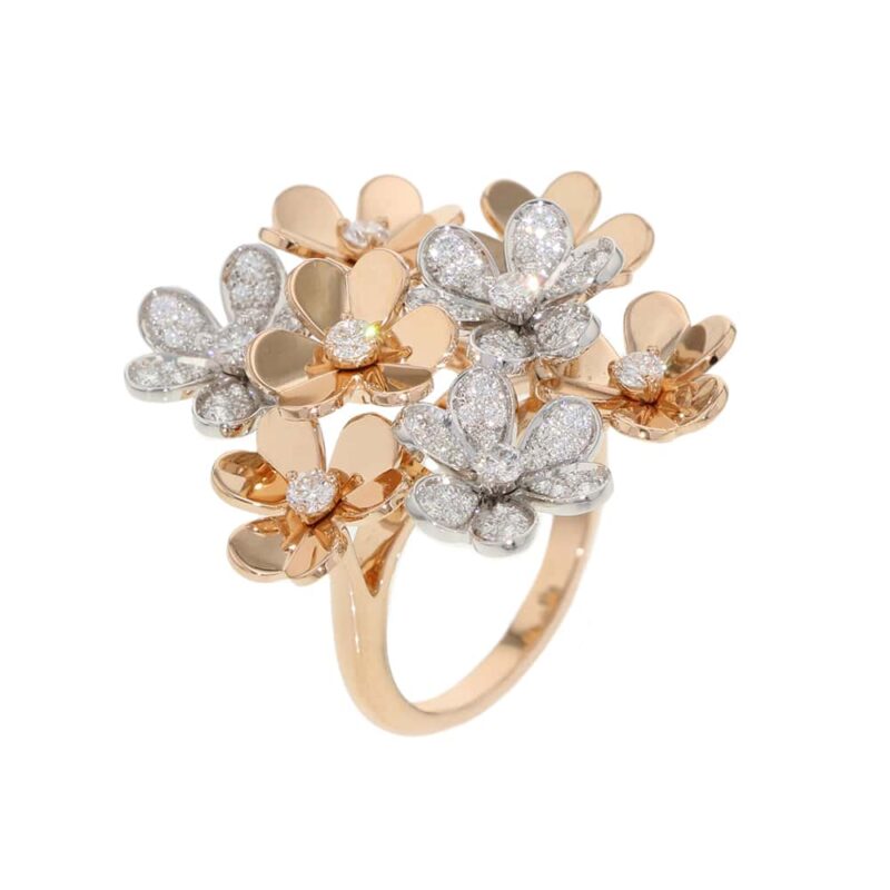 VAN CLEEF & ARPELS FRIVOLE RING 8 FLOWER SIZE 53/#13