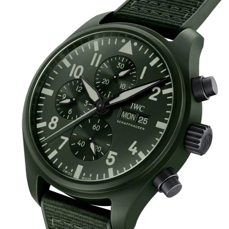 IWC PILOT QUOTE.S CHRONOGRAPH TOP GUN EDITION WOODLAND 44.5MM MENS WATCH GREEN IW389106 - Image 2