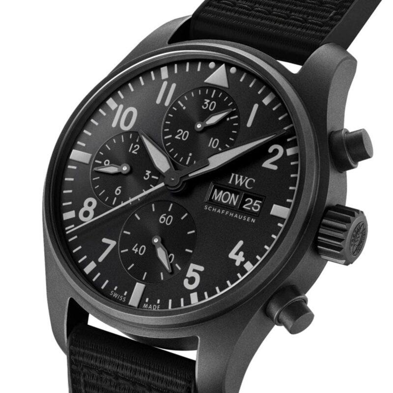 IWC PILOT QUOTE.S CHRONOGRAPH TOP GUN CERATANIUM 41MM MENS WATCH BLACK IW388106 - Image 3