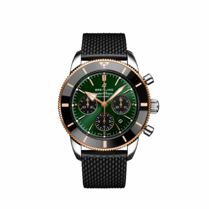 BREITLING SUPEROCEAN HERITAGE B01 CHRONOGRAPH 44 LIMITED EDITION STAINLESS STEEL 18K RED GOLD GREEN UB01622A1L1S1