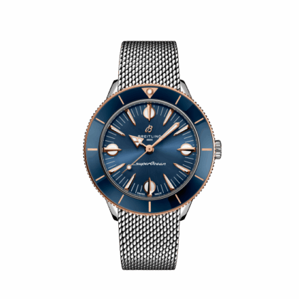 BREITLING SUPEROCEAN HERITAGE 57 HIGHLANDS STAINLESS STEEL 18K RED GOLD BLUE U10340161C1A1