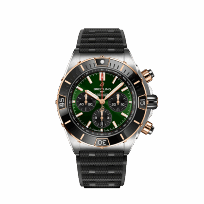 BREITLING SUPER CHRONOMAT B01 44 STAINLESS STEEL 18K RED GOLD GREEN UB0136251L1S1