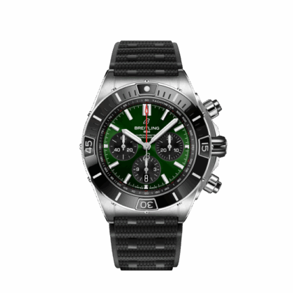 BREITLING SUPER CHRONOMAT B01 44 STAINLESS STEEL GREEN AB0136251L1S1