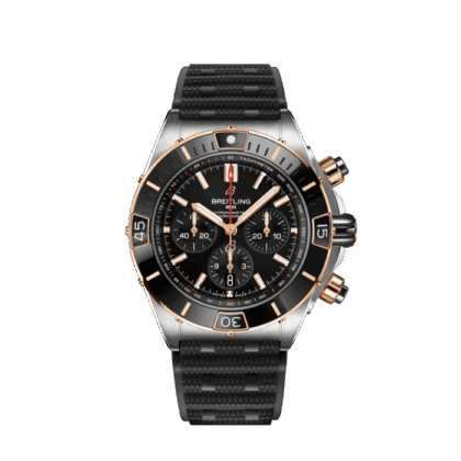 BREITLING SUPER CHRONOMAT B01 44 STAINLESS STEEL 18K RED GOLD BLACK UB0136251B1S1