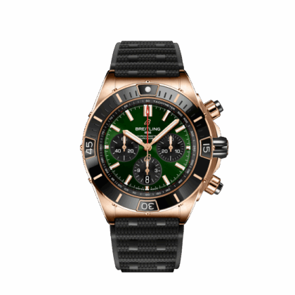 BREITLING SUPER CHRONOMAT B01 44 18K RED GOLD GREEN RB01361A1L1S1