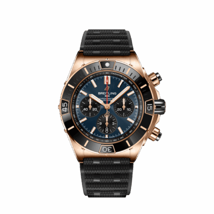 BREITLING SUPER CHRONOMAT B01 44 18K RED GOLD BLUE RB01362A1C1S1