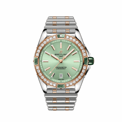 BREITLING SUPER CHRONOMAT AUTOMATIC 38 STAINLESS STEEL 18K RED GOLD GREEN U17356531L1U1
