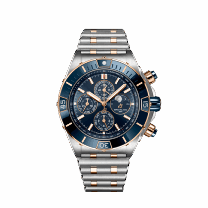 BREITLING SUPER CHRONOMAT 44 FOUR-YEAR CALENDAR STAINLESS STEEL 18K RED GOLD BLUE U19320161C1U1