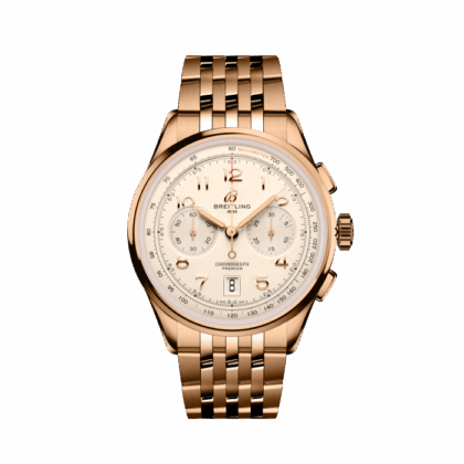 BREITLING PREMIER B01 CHRONOGRAPH 42 18K RED GOLD CREAM RB0145371G1R1