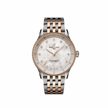 BREITLING NAVITIMER 32 STAINLESS STEEL 18K RED GOLD MOTHER-OF-PEARL U77320E61A1U1