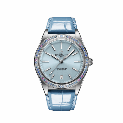 BREITLING CHRONOMAT AUTOMATIC 36 SOUTH SEA STAINLESS STEEL 18K WHITE GOLD ICE BLUE G10380611C1P1