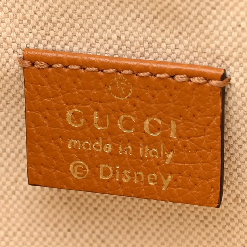GUCCI X DISNEY MINI BUCKET BAG BEIGE / VINTAGE SUN OIL GG SUPREME MONOGRAM COATED CANVAS GOLD HARDWARE - Image 2