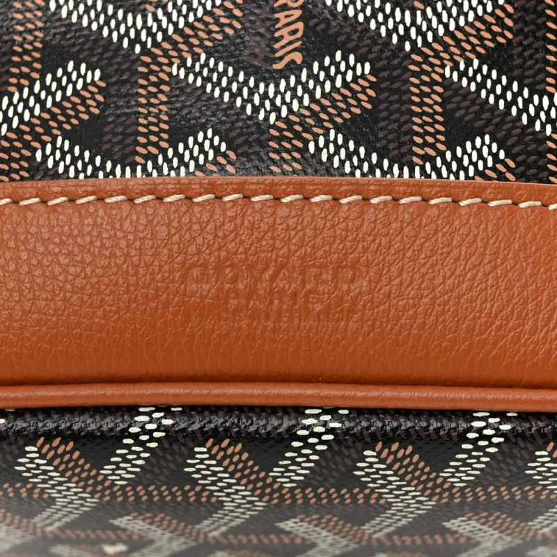 GOYARD PETIT FLOT BUCKET BAG PM BLACK/GOLD GOYARDINE CANVAS - Image 2