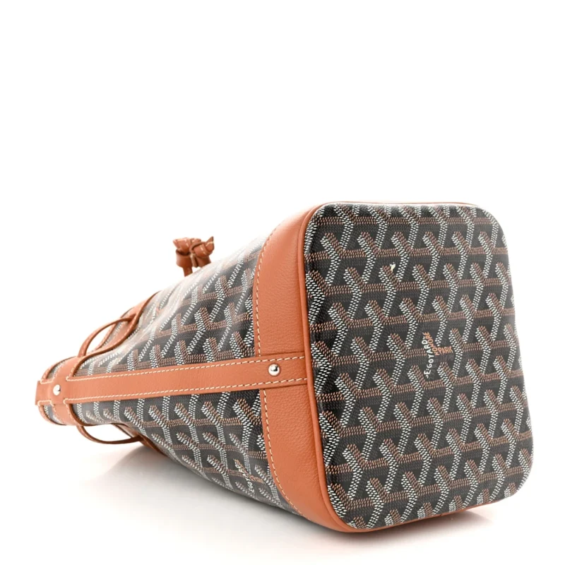 GOYARD PETIT FLOT BUCKET BAG PM BLACK/GOLD GOYARDINE CANVAS - Image 6