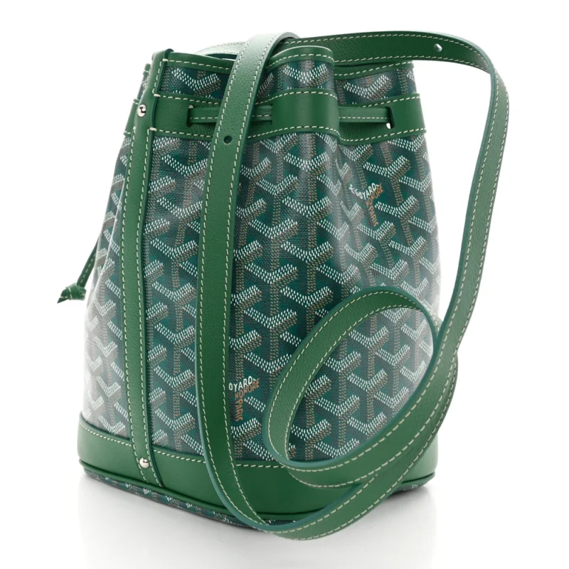GOYARD PETIT FLOT BUCKET BAG PM GREEN GOYARDINE CANVAS - Image 3