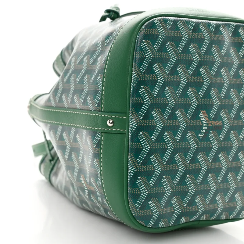 GOYARD PETIT FLOT BUCKET BAG PM GREEN GOYARDINE CANVAS - Image 4