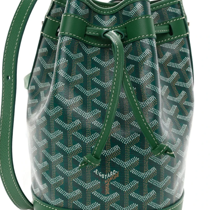 GOYARD PETIT FLOT BUCKET BAG PM GREEN GOYARDINE CANVAS - Image 8