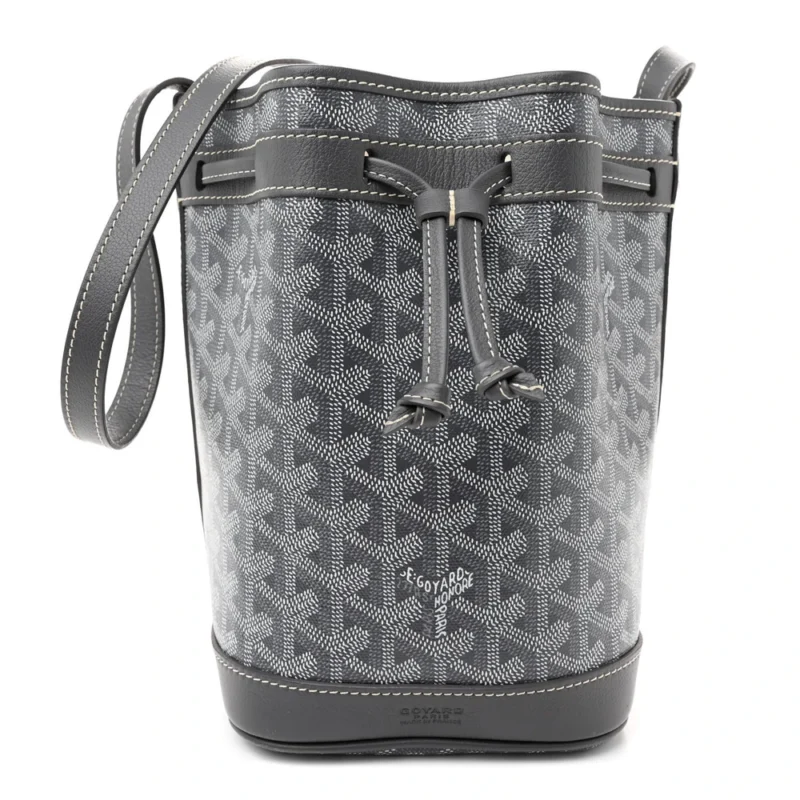 GOYARD PETIT FLOT BUCKET BAG PM GREY GOYARDINE CANVAS