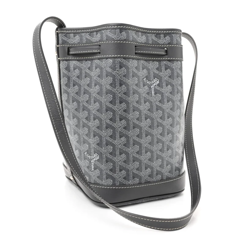 GOYARD PETIT FLOT BUCKET BAG PM GREY GOYARDINE CANVAS - Image 3