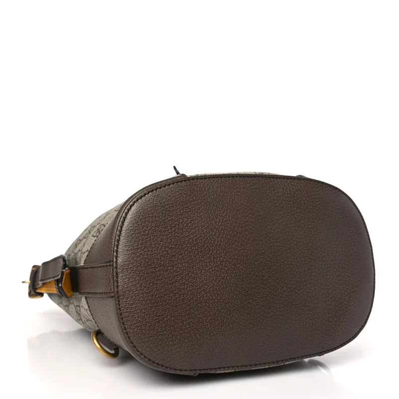 GUCCI MEDIUM NEO VINTAGE DRAWSTRING BUCKET BACKPACK NEW ACERO CROP GG SUPREME MONOGRAM CANVAS GOLD HARDWARE - Image 6