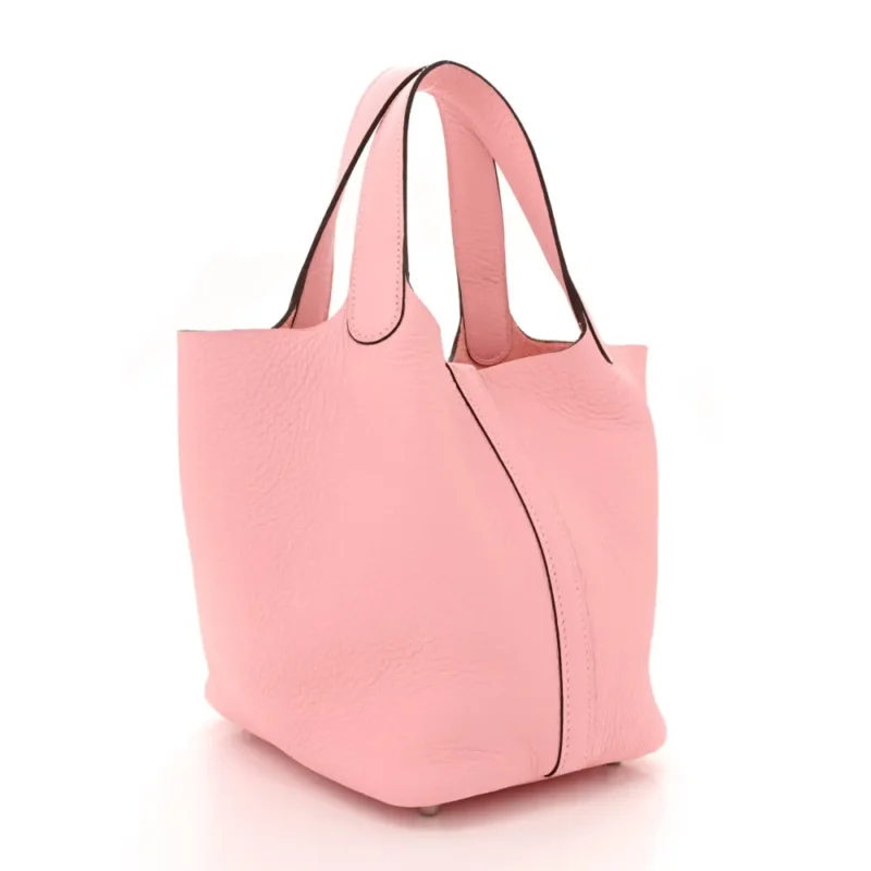 HERM??S PICOTIN LOCK 18 PM ROSE SAKURA TAURILLON CLEMENCE LEATHER PALLADIUM HARDWARE - Image 3