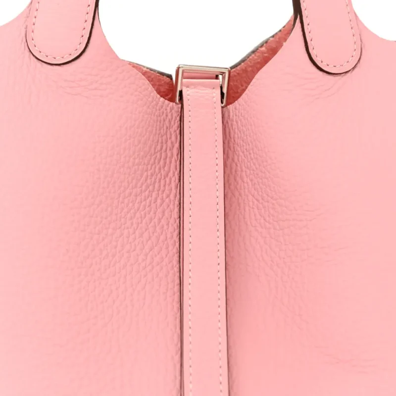 HERM??S PICOTIN LOCK 18 PM ROSE SAKURA TAURILLON CLEMENCE LEATHER PALLADIUM HARDWARE - Image 9