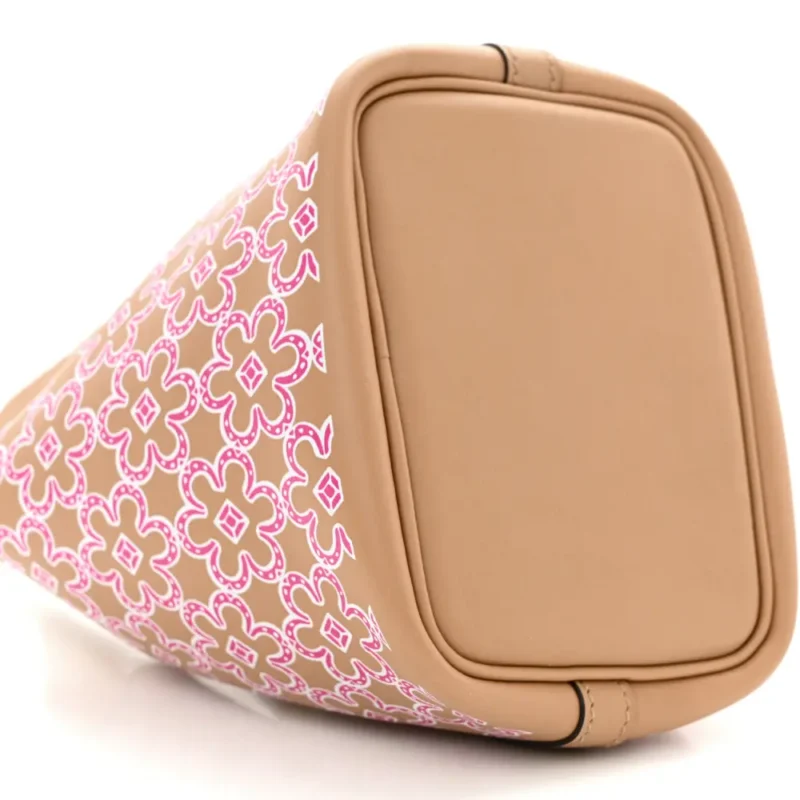 HERM??S MICRO LUCKY DAISY PICOTIN LOCK CHAI/ROSE/WHITE SWIFT LEATHER PALLADIUM SILVER HARDWARE - Image 4