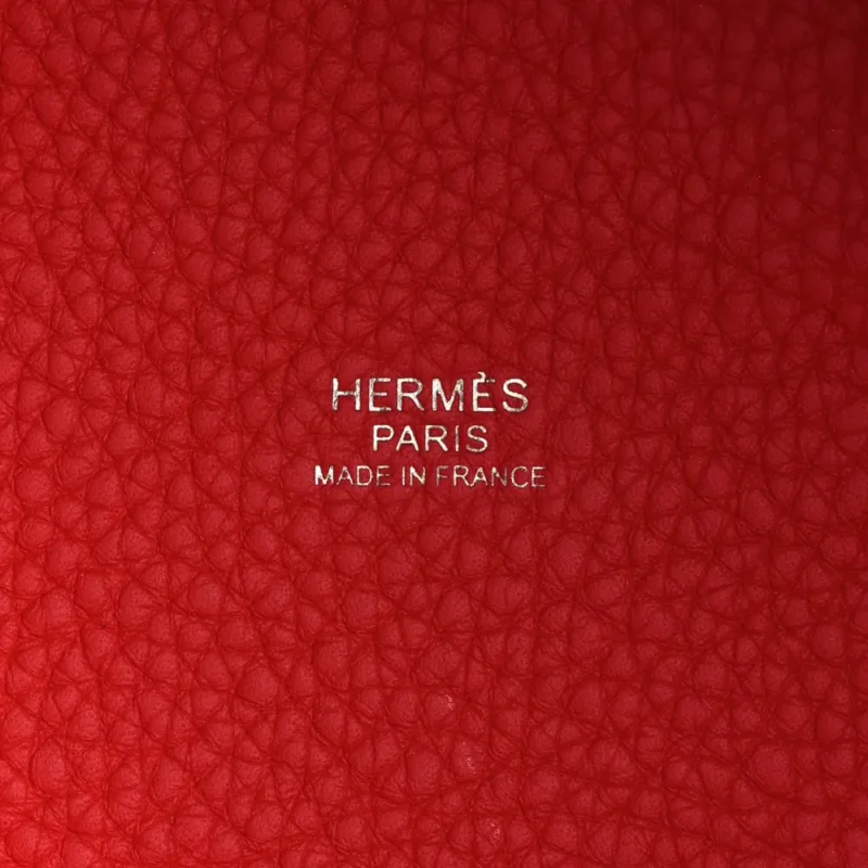 HERM??S PICOTIN LOCK 22 MM ROUGE CASAQUE TAURILLON CLEMENCE LEATHER GOLD HARDWARE - Image 2