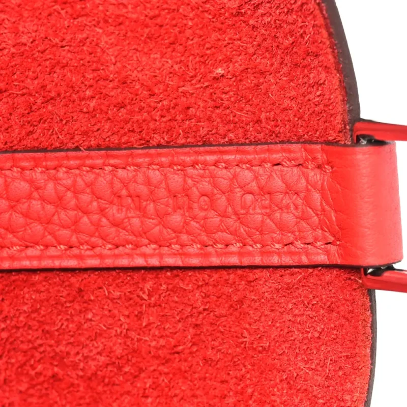 HERM??S PICOTIN LOCK 22 MM ROUGE CASAQUE TAURILLON CLEMENCE LEATHER GOLD HARDWARE - Image 8