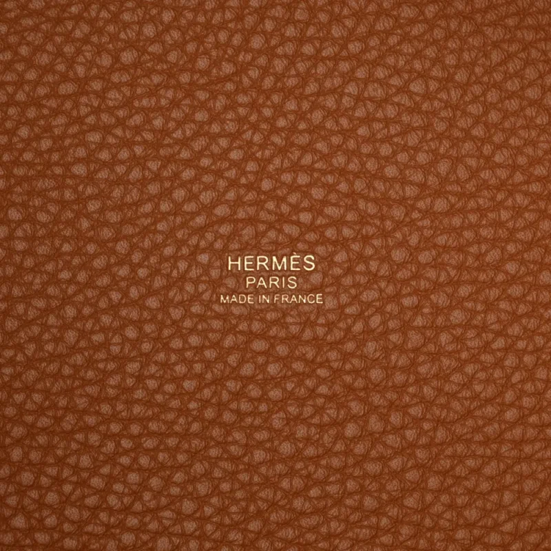 HERM??S PICOTIN LOCK 22 MM BROWN TAURILLON CLEMENCE LEATHER GOLD HARDWARE - Image 2