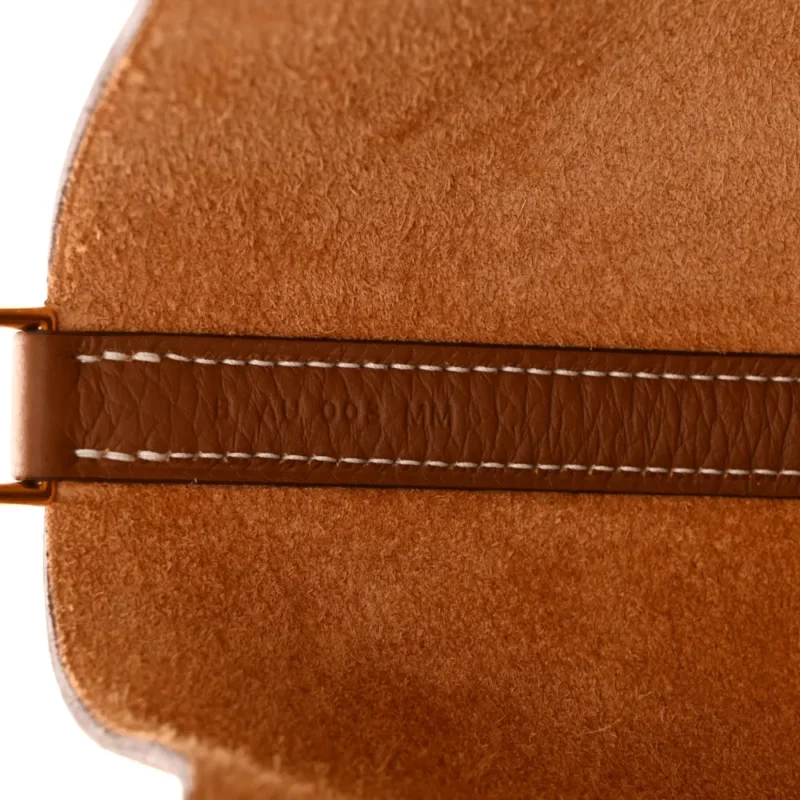 HERM??S PICOTIN LOCK 22 MM BROWN TAURILLON CLEMENCE LEATHER GOLD HARDWARE - Image 8