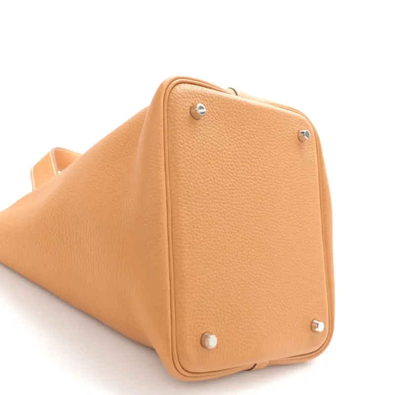HERM??S PICOTIN LOCK 18 PM NATURAL/SABLE TAURILLON CLEMENCE LEATHER PALLADIUM HARDWARE - Image 4