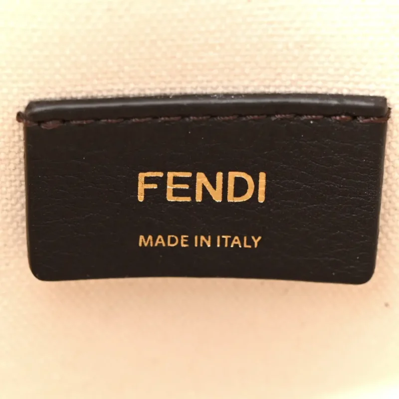 FENDI MINI F IS FENDI FF MULTICOLOR EMBROIDERED MON TRESOR BUCKET BAG GREZZO/MULTICOLOR/LATTE CANVAS & GRACE VITELLO LEATHER GOLD HARDWARE - Image 2