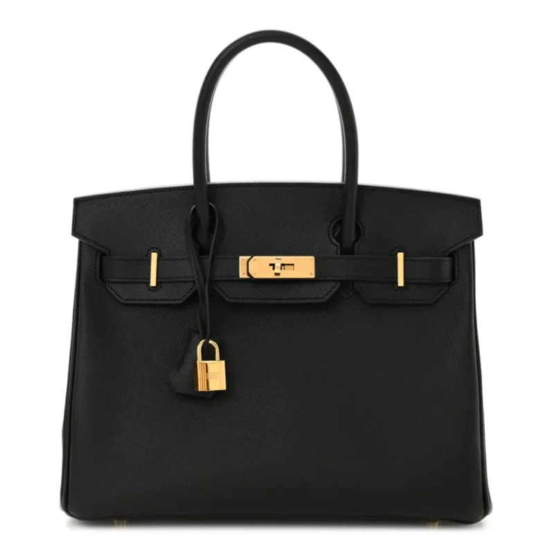 HERM??S BIRKIN 30 BLACK EPSOM LEATHER GOLD HARDWARE