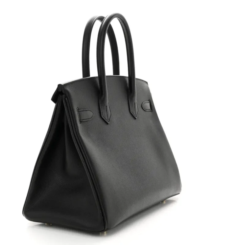 HERM??S BIRKIN 30 BLACK EPSOM LEATHER GOLD HARDWARE - Image 3