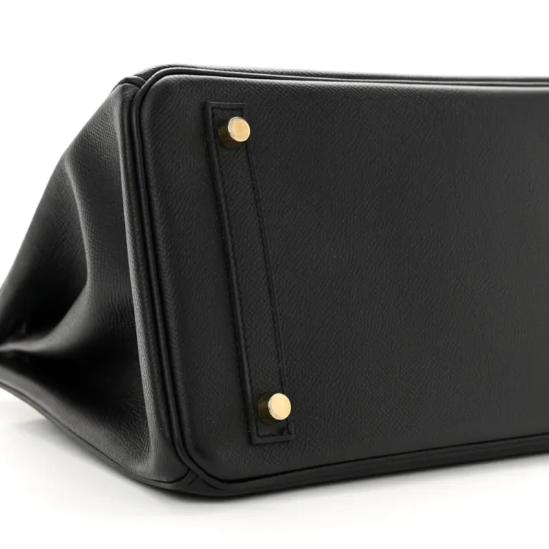 HERM??S BIRKIN 30 BLACK EPSOM LEATHER GOLD HARDWARE - Image 4