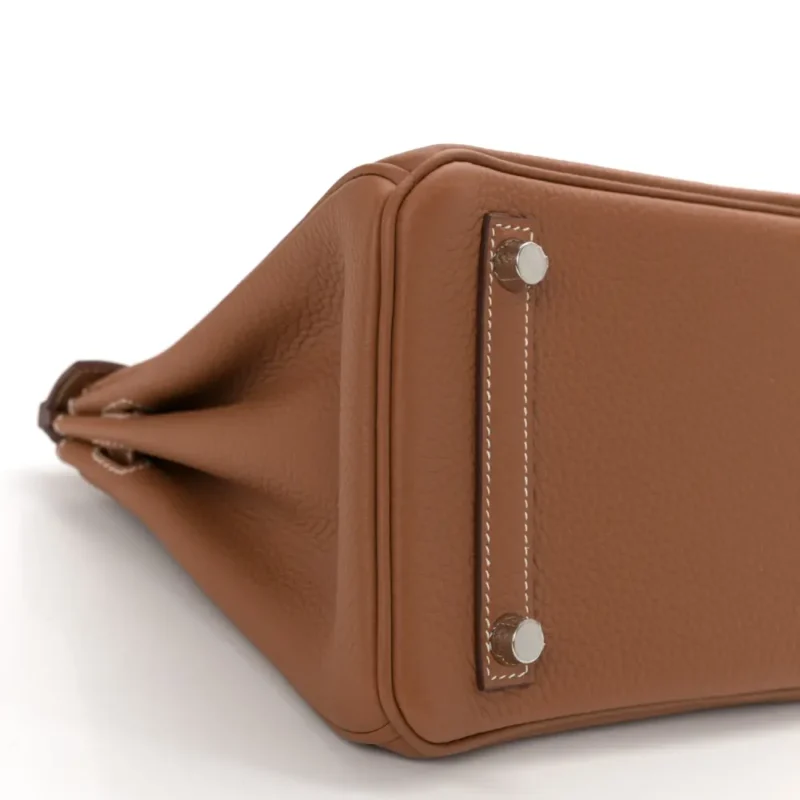 HERM??S BIRKIN 25 BROWN TOGO LEATHER PALLADIUM HARDWARE - Image 4