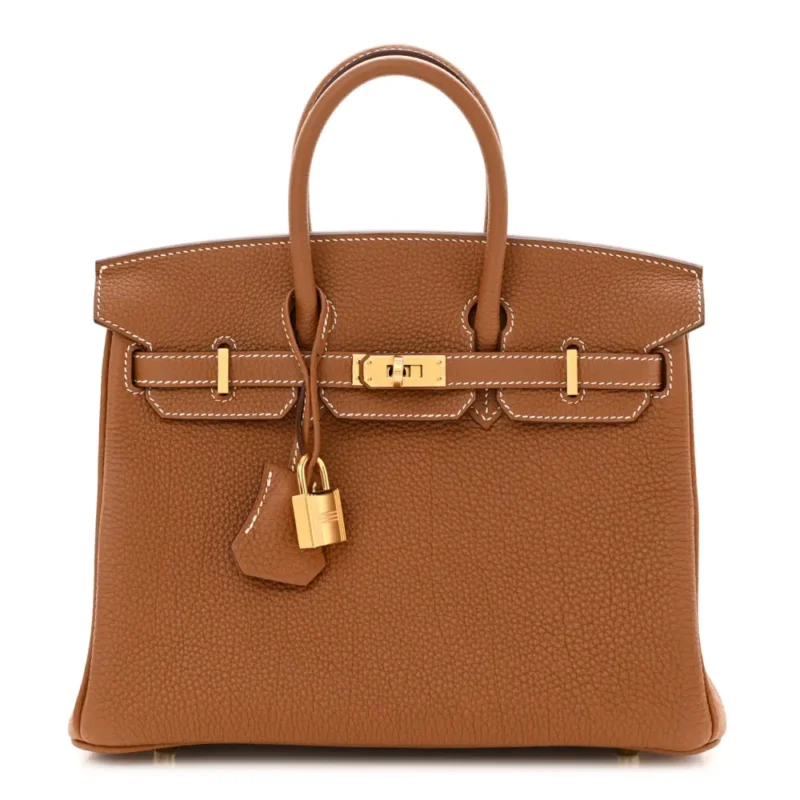 HERM??S BIRKIN 25 BROWN TOGO LEATHER GOLD HARDWARE