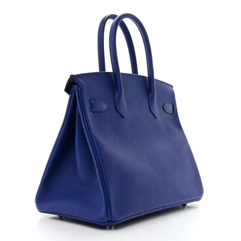 HERM??S BIRKIN 30 BLEU ELECTRIQUE EPSOM LEATHER PALLADIUM HARDWARE - Image 3