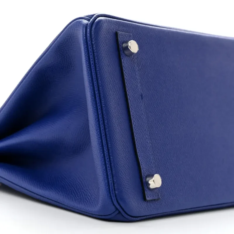 HERM??S BIRKIN 30 BLEU ELECTRIQUE EPSOM LEATHER PALLADIUM HARDWARE - Image 4