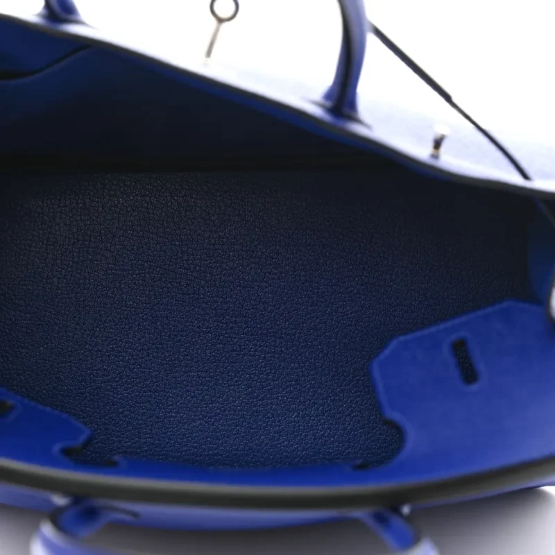 HERM??S BIRKIN 30 BLEU ELECTRIQUE EPSOM LEATHER PALLADIUM HARDWARE - Image 7