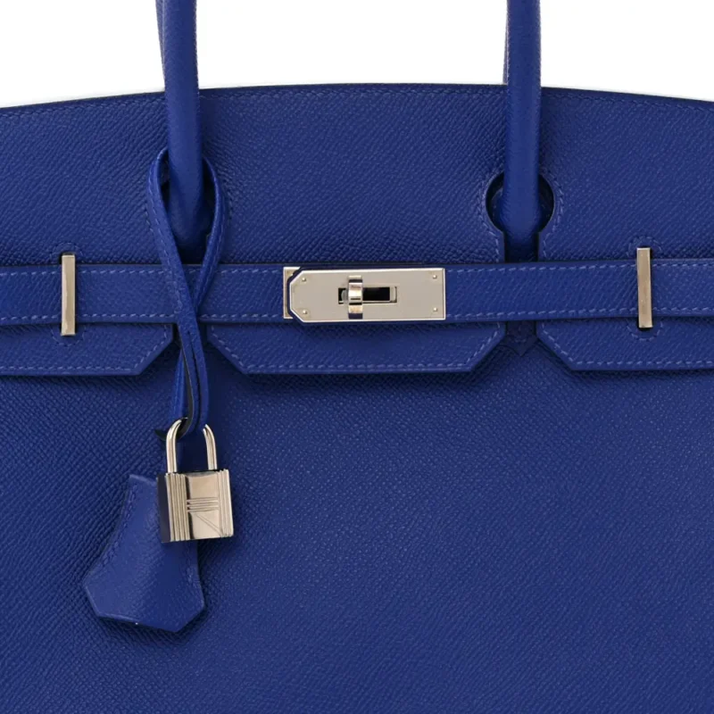 HERM??S BIRKIN 30 BLEU ELECTRIQUE EPSOM LEATHER PALLADIUM HARDWARE - Image 9