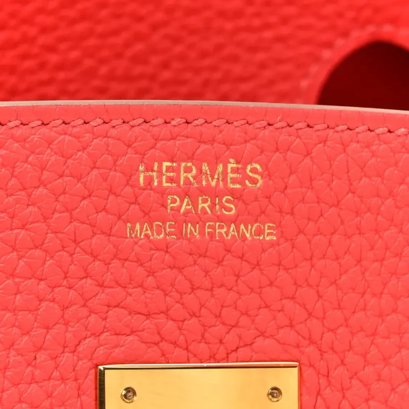 HERM??S BIRKIN 35 ROSE JAIPUR TAURILLON CLEMENCE LEATHER GOLD HARDWARE - Image 2