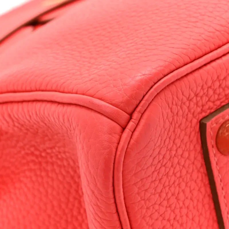 HERM??S BIRKIN 35 ROSE JAIPUR TAURILLON CLEMENCE LEATHER GOLD HARDWARE - Image 9