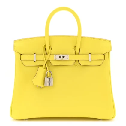 HERM??S BIRKIN 25 LIME SWIFT LEATHER PALLADIUM HARDWARE